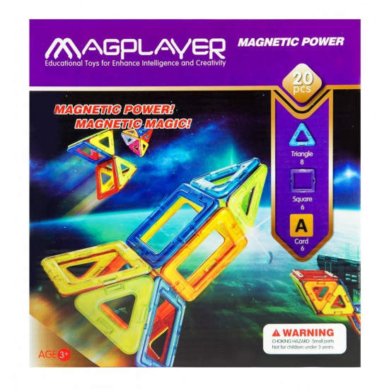 Конструктор Magplayer магнітний набір 20 ел. MPA-20 Конструктор Magplayer магнітний набір 20 ел. MPA-20