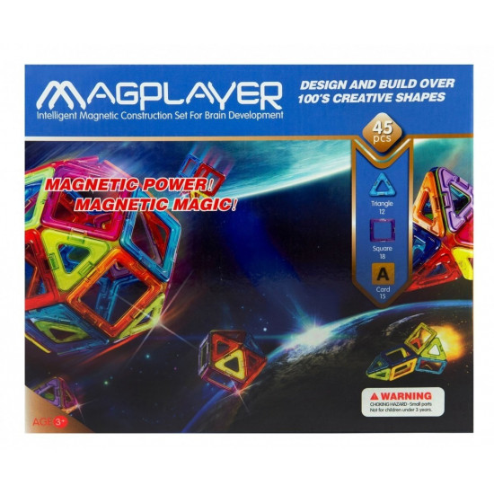 Конструктор Magplayer магнітний набір 45 ел. MPA-45 Конструктор Magplayer магнітний набір 45 ел. MPA-45