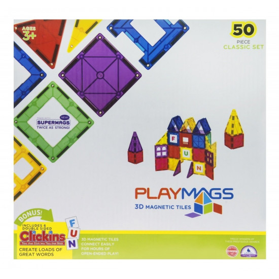 Конструктор Playmags магнітний набір 50 ел. PM152 Конструктор Playmags магнітний набір 50 ел. PM152