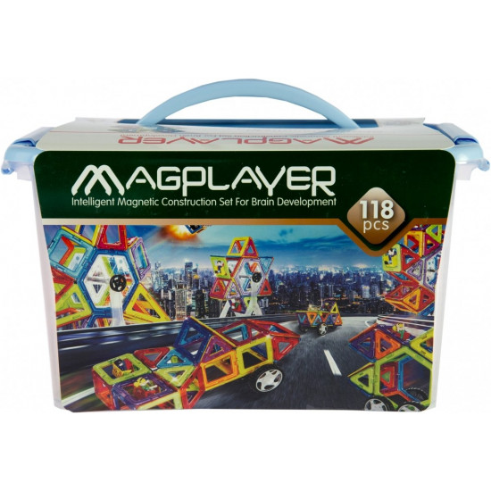 Конструктор Magplayer магнітний набір 118 ел. MPT-118 Конструктор Magplayer магнітний набір 118 ел. MPT-118