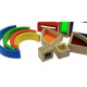 The designer wooden goki Iridescent construction blocks with windows (58620) The designer wooden goki Iridescent construction blocks with windows (58620)