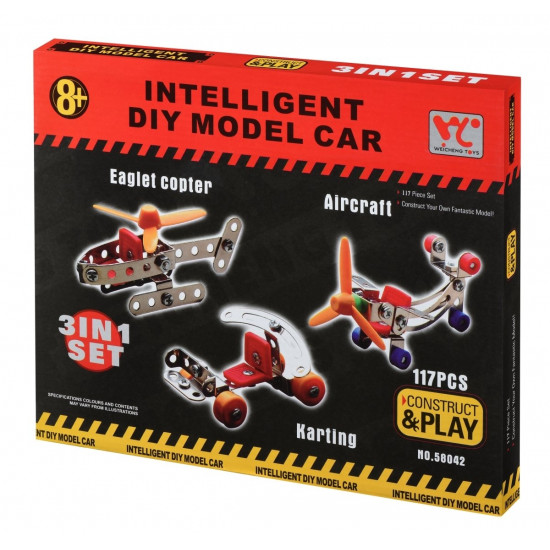 Конструктор металевий Same Toy Inteligent DIY Model Car 3в1 117 елементів (58042Ut) Конструктор металевий Same Toy Inteligent DIY Model Car 3в1 117 елементів (58042Ut)