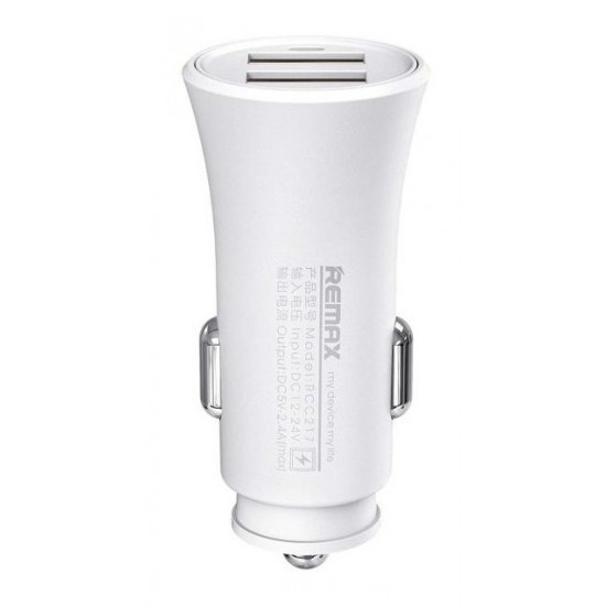 Remax Rocket 2xUSB 2.4A car charger + 3in1 Cable White Remax Rocket 2xUSB 2.4A car charger + 3in1 Cable White