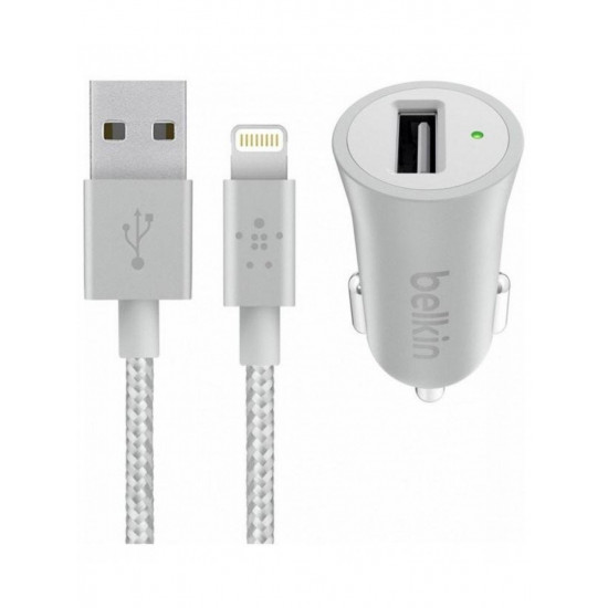 Belkin Metallic USB 2.4A + Lightning Cable Silver car charger Belkin Metallic USB 2.4A + Lightning Cable Silver car charger