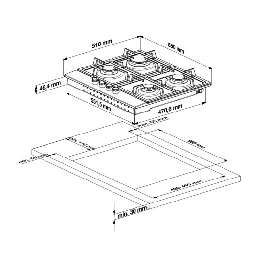 Варкова поверхня Beko газова HILG64235S Варкова поверхня Beko газова HILG64235S