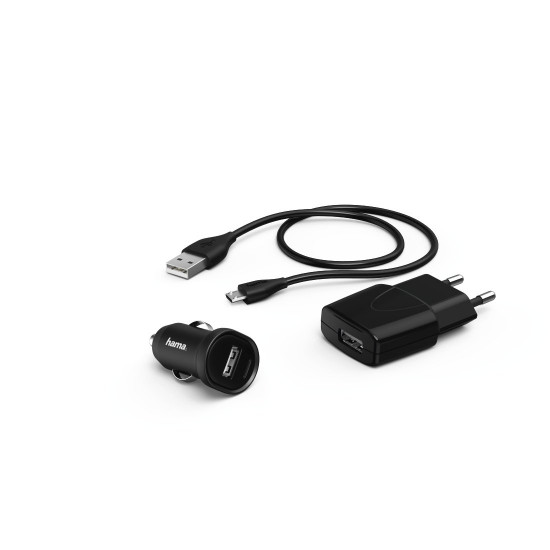 Car charger Hama 3in1 1A + microUSB Cable Black Car charger Hama 3in1 1A + microUSB Cable Black