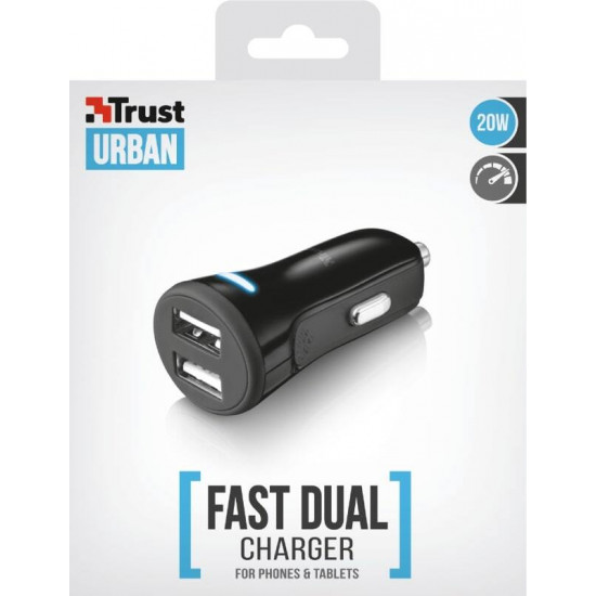 Automobile ZU TRUST 20W Car Charger with 2 USB port Automobile ZU TRUST 20W Car Charger with 2 USB port