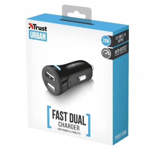Automobile ZU TRUST 20W Car Charger with 2 USB port Automobile ZU TRUST 20W Car Charger with 2 USB port