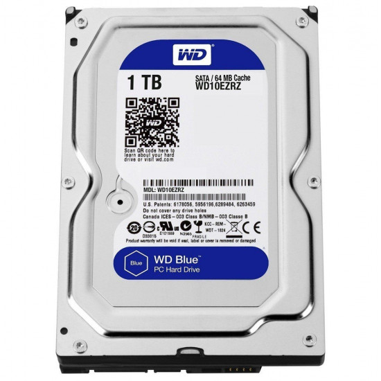 Жорсткий диск внутрішній WD 3.5 SATA 3.0 1TB 5400rpm 64MB Blue (WD10EZRZ) Жорсткий диск внутрішній WD 3.5 SATA 3.0 1TB 5400rpm 64MB Blue (WD10EZRZ)
