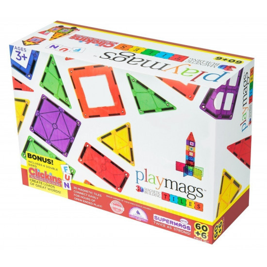 Конструктор Playmags магнітний набір 60 ел. PM158 Конструктор Playmags магнітний набір 60 ел. PM158