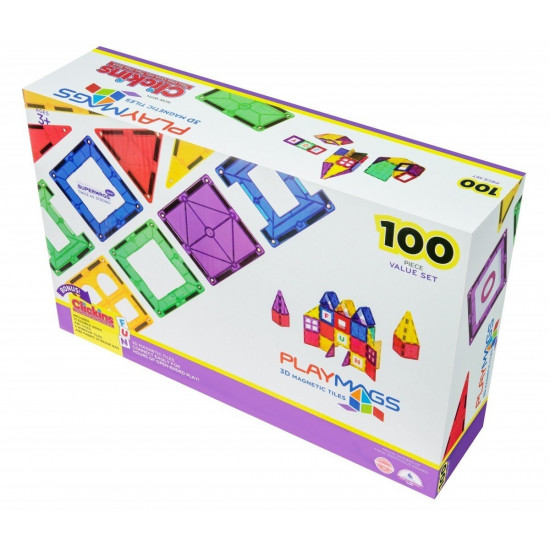 Конструктор Playmags магнітний набір 100 ел. PM151 Конструктор Playmags магнітний набір 100 ел. PM151