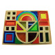 The designer wooden goki Iridescent construction blocks with windows (58620) The designer wooden goki Iridescent construction blocks with windows (58620)