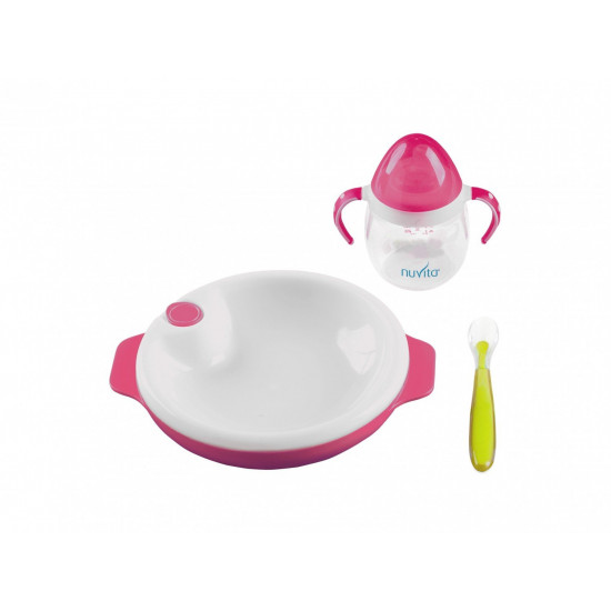 Набір для годування Nuvita 6м+ Рожевий 3 предмети. (NV1491Pink) Набір для годування Nuvita 6м+ Рожевий 3 предмети. (NV1491Pink)