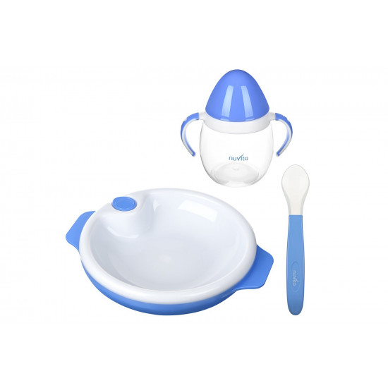 Набір для годування Nuvita 6м+ Блакитний 3 предмети. (NV1491Blue) Набір для годування Nuvita 6м+ Блакитний 3 предмети. (NV1491Blue)