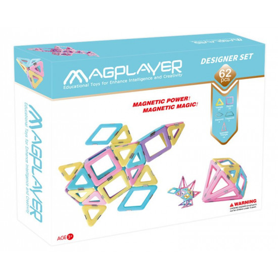 Конструктор Magplayer магнітний набір 62 ел. (MPH2-62) Конструктор Magplayer магнітний набір 62 ел. (MPH2-62)