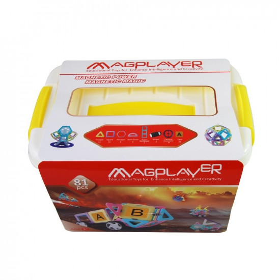 Конструктор Magplayer магнітний набір бокс 81 ел. (MPT2-81) Конструктор Magplayer магнітний набір бокс 81 ел. (MPT2-81)