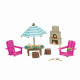 Game Terrace set Lil Woodzeez and fireplace (6170Z) Game Terrace set Lil Woodzeez and fireplace (6170Z)