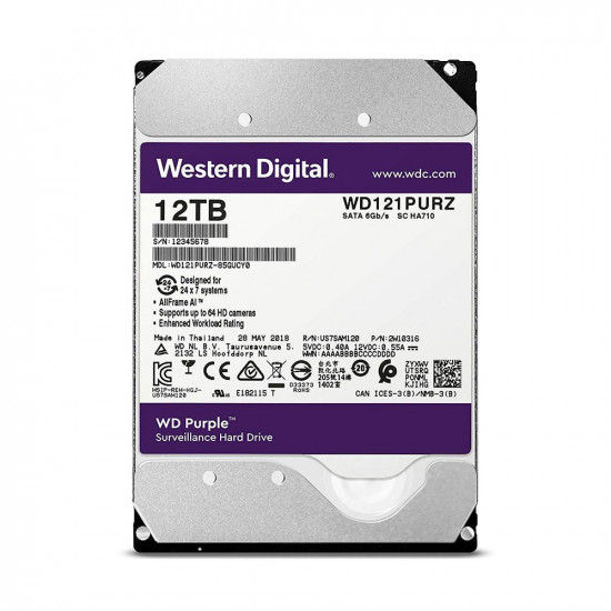 Жорсткий диск внутрішній WD 3.5 SATA 3.0 12TB (WD121PURZ) Жорсткий диск внутрішній WD 3.5 SATA 3.0 12TB (WD121PURZ)