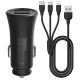 Remax Rocket 2xUSB 2.4A car charger + 3in1 Cable Black Remax Rocket 2xUSB 2.4A car charger + 3in1 Cable Black