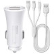 Remax Rocket 2xUSB 2.4A car charger + 3in1 Cable White Remax Rocket 2xUSB 2.4A car charger + 3in1 Cable White