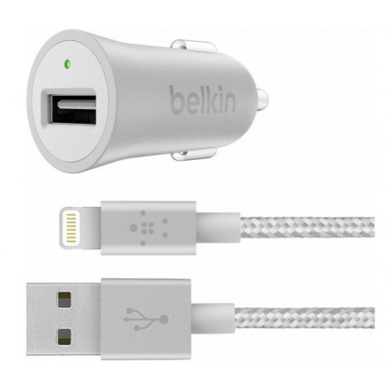 Belkin Metallic USB 2.4A + Lightning Cable Silver car charger Belkin Metallic USB 2.4A + Lightning Cable Silver car charger