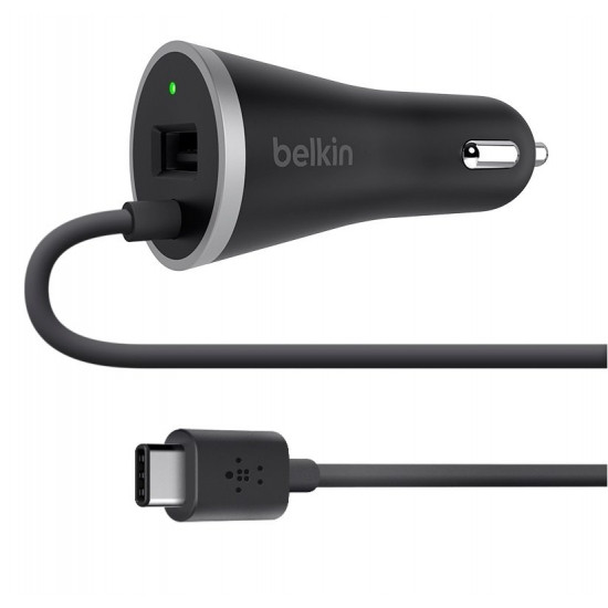 Belkin Boost Charge 3.0 + Type-C Cable Black car charger Belkin Boost Charge 3.0 + Type-C Cable Black car charger