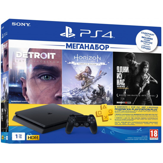 Ігрова приставка SONY PlayStation 4 Slim 1Tb (Horizon Zero Dawn + Detroit + The Last of Us + PSPlus 3М) (9926009) Ігрова приставка SONY PlayStation 4 Slim 1Tb (Horizon Zero Dawn + Detroit + The Last of Us + PSPlus 3М) (9926009)