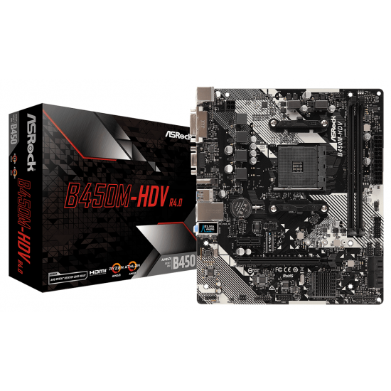 Материнська плата ASRock B450M-HDV R4.0 Материнська плата ASRock B450M-HDV R4.0