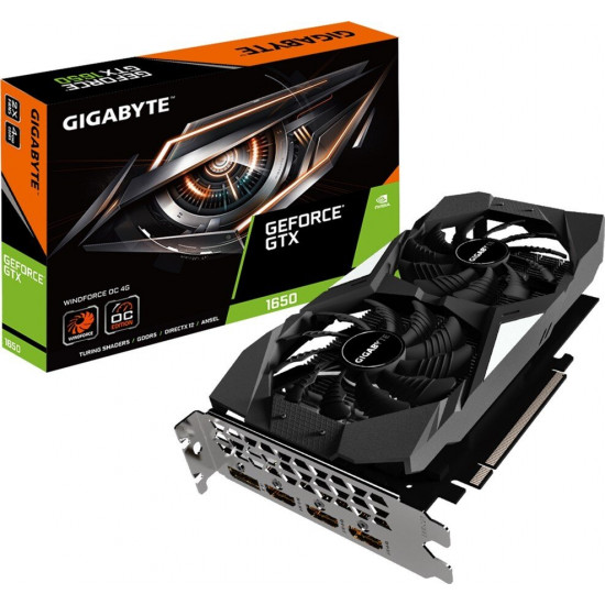 Video card Gigabyte GeForce GTX1650 WINDFORCE OC 4G (GV-N1650WF2OC-4GD) Video card Gigabyte GeForce GTX1650 WINDFORCE OC 4G (GV-N1650WF2OC-4GD)
