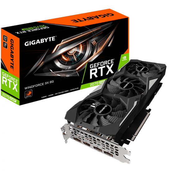 Video card Gigabyte GeForce RTX 2070 SUPER WINDFORCE 3X 8G (GV-N207SWF3-8GD) Video card Gigabyte GeForce RTX 2070 SUPER WINDFORCE 3X 8G (GV-N207SWF3-8GD)