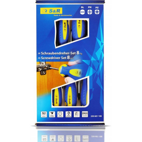 Набор отверток S&R PH-PZ S2 8 шт (250681108) Набор отверток S&R PH-PZ S2 8 шт (250681108)