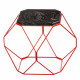 Metal polyhedron coffee table Silver Wave TRID2 36x36x36 cm red with marble insert Metal polyhedron coffee table Silver Wave TRID2 36x36x36 cm red with marble insert