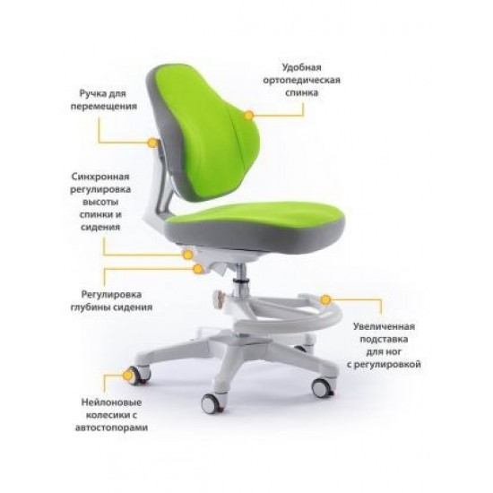 Дитяче крісло ErgoKids Mio Classic Y-405 оббивка зелена однотонна Y-405 KZ Дитяче крісло ErgoKids Mio Classic Y-405 оббивка зелена однотонна Y-405 KZ