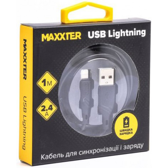 Кабель Maxxter USB - Lightning 1 м Black (UB-L-USB-02-1m)