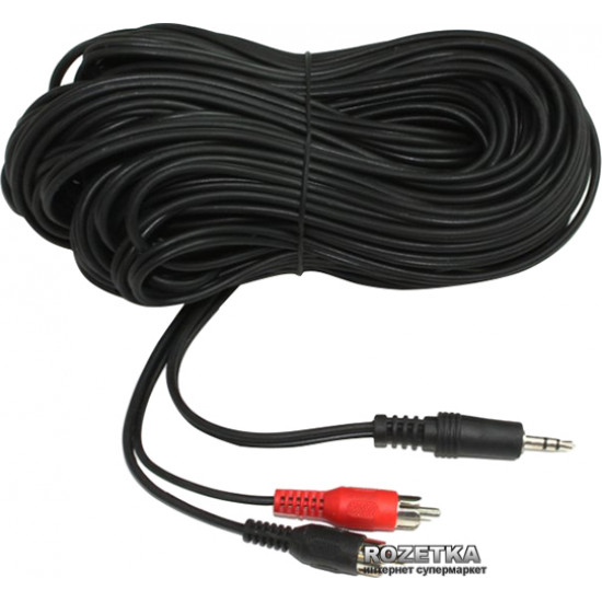 Stereo audio cable Cablexpert CCA-458-20M 3.5 mm - 2xRCA 20 m Black Stereo audio cable Cablexpert CCA-458-20M 3.5 mm - 2xRCA 20 m Black