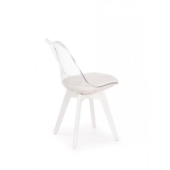 Chair Halmar K245 48/53/83/50 cm White/Transparent Chair Halmar K245 48/53/83/50 cm White/Transparent