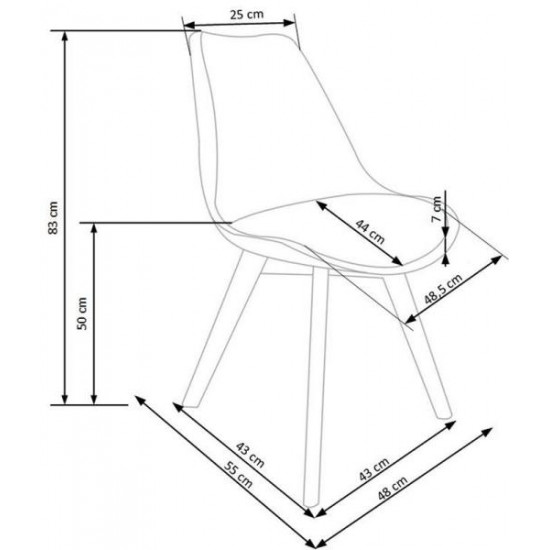 Chair Halmar K245 48/53/83/50 cm White/Transparent Chair Halmar K245 48/53/83/50 cm White/Transparent