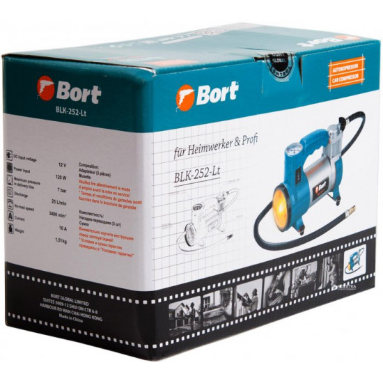Автокомпрессор Bort BLK-252-Lt Автокомпрессор Bort BLK-252-Lt