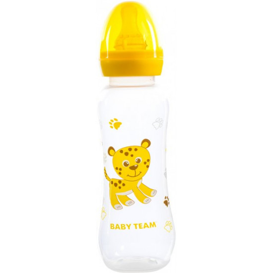 Бутылочка для кормления с латексной соской Baby Team 250 мл (1310_жовтий) Бутылочка для кормления с латексной соской Baby Team 250 мл (1310_жовтий)