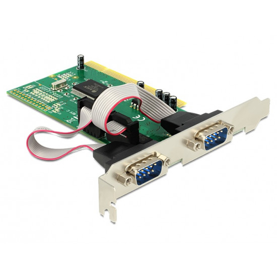 Перехідник обладнання Delock PCI-COM(DB9)x2 ASIX зелений(70.08.9003) Перехідник обладнання Delock PCI-COM(DB9)x2 ASIX зелений(70.08.9003)