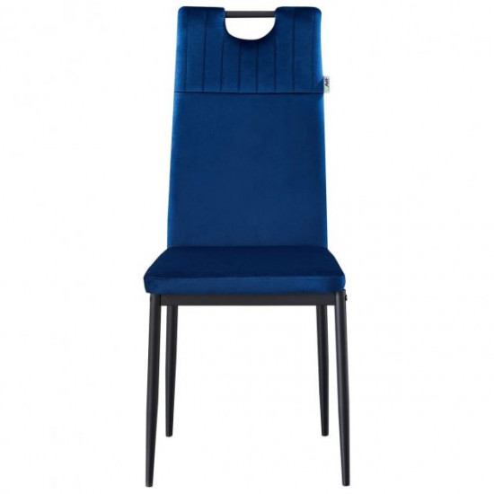Dining chair for kitchen, living room, cafe Alabama steel black/fabric velor dark blue AMF Dining chair for kitchen, living room, cafe Alabama steel black/fabric velor dark blue AMF