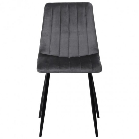Dining chair for kitchen, living room, cafe Indiana steel black/velor fabric velvet gray AMF Dining chair for kitchen, living room, cafe Indiana steel black/velor fabric velvet gray AMF