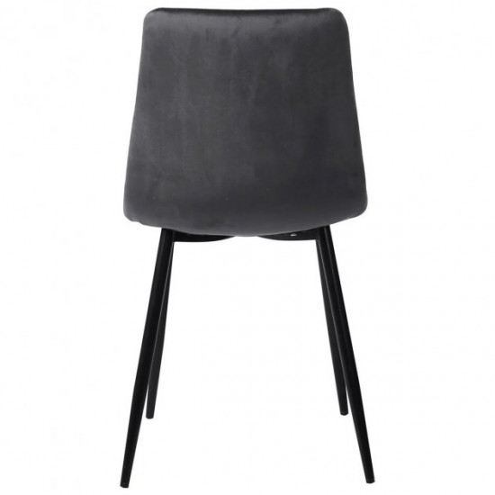 Dining chair for kitchen, living room, cafe Indiana steel black/velor fabric velvet gray AMF Dining chair for kitchen, living room, cafe Indiana steel black/velor fabric velvet gray AMF