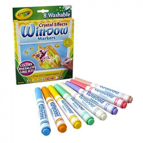 Markers Crayola Window Crystal Effects drawings on glass crystal effect 8 colors Markers Crayola Window Crystal Effects drawings on glass crystal effect 8 colors