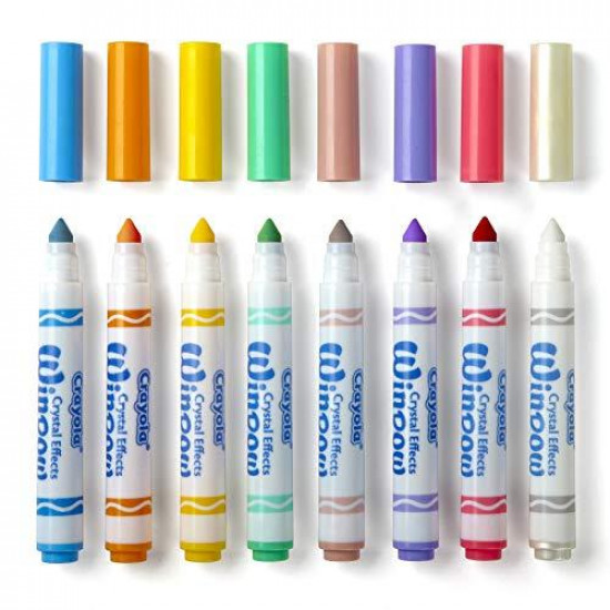 Markers Crayola Window Crystal Effects drawings on glass crystal effect 8 colors Markers Crayola Window Crystal Effects drawings on glass crystal effect 8 colors