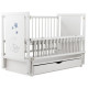 Кровать Babyroom Медвежонок M-03 маятник, ящик, откидной бок бук белый Кровать Babyroom Медвежонок M-03 маятник, ящик, откидной бок бук белый