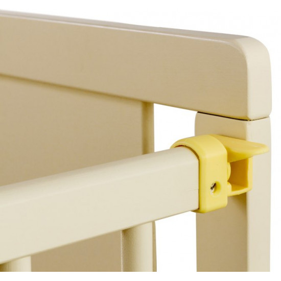 Bed Babyroom Teddy Bear M-03 pendulum, drawer, folding side beech ivory Bed Babyroom Teddy Bear M-03 pendulum, drawer, folding side beech ivory
