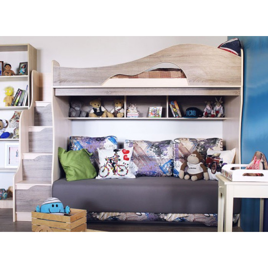 Attic bed Family furniture workshop Tomik without sofa milk oak with truffle Attic bed Family furniture workshop Tomik without sofa milk oak with truffle