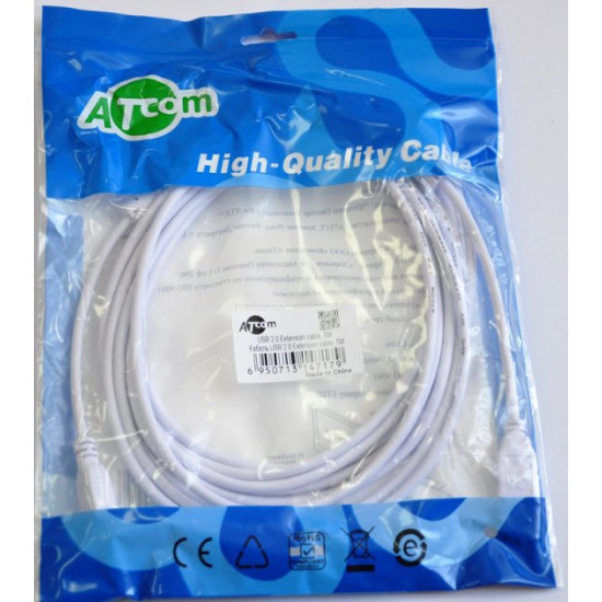 Extension cable Atcom USB 2.0 AM/AF 2 Ferite 5 m White (4717) Extension cable Atcom USB 2.0 AM/AF 2 Ferite 5 m White (4717)
