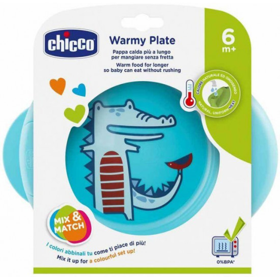 Термоустойчивая тарелка Chicco Warmy Plate Голубая (16000.20) Термоустойчивая тарелка Chicco Warmy Plate Голубая (16000.20)
